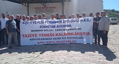 O köyde cenaze yemeği kaldırıldı