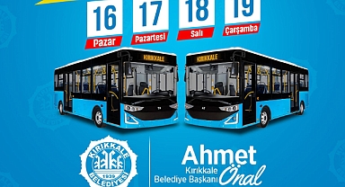 Kırıkkale’de toplu taşıma bayram boyunca ücretsiz!