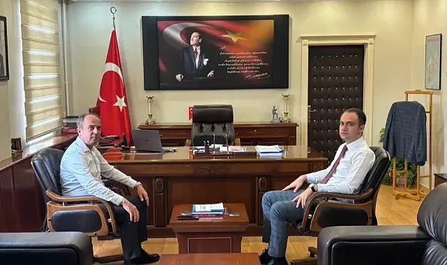 BAŞKAN SAVAŞ AKYÜZ DEN KAYMAKAM HÜSEYİN TAHA FİDAN'A ZİYARET